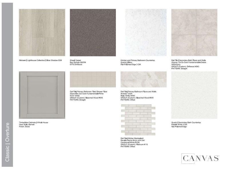 Design Selections. Home is currently under construction, selections subject to change.