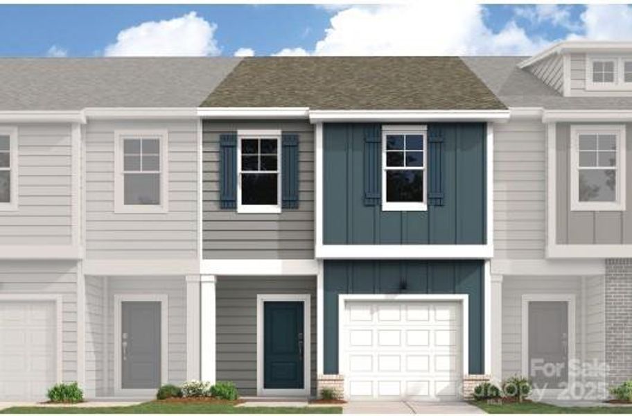 Exterior details and patio area of a home in Townes at Ribbon Walk, Charlotte (Image 1). Exterior details and patio area of a home in Townes at Ribbon Walk, Charlotte (Image 1).