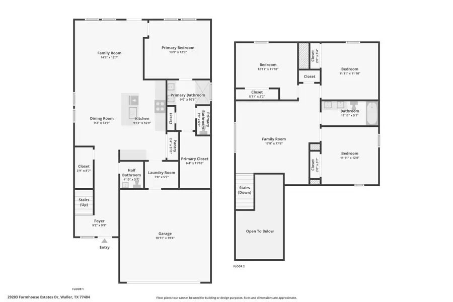 2D floor plan layout of this home in Landing Meadows - Traditional Series, New Caney, TX (Image 4).