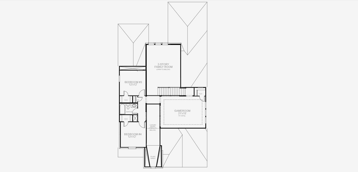2D floor plan layout for the 2797W by Perry Homes in Briggs Ranch 50', San Antonio, TX (Image 3). 2D floor plan layout for the 2797W by Perry Homes in Briggs Ranch 50', San Antonio, TX (Image 3).