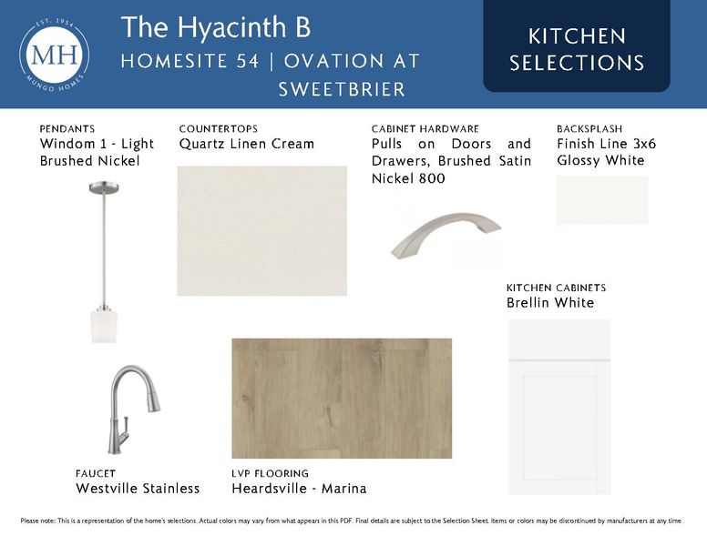 Sample of building materials used in homes in Ovation at Sweetbrier, Durham (Image 5).