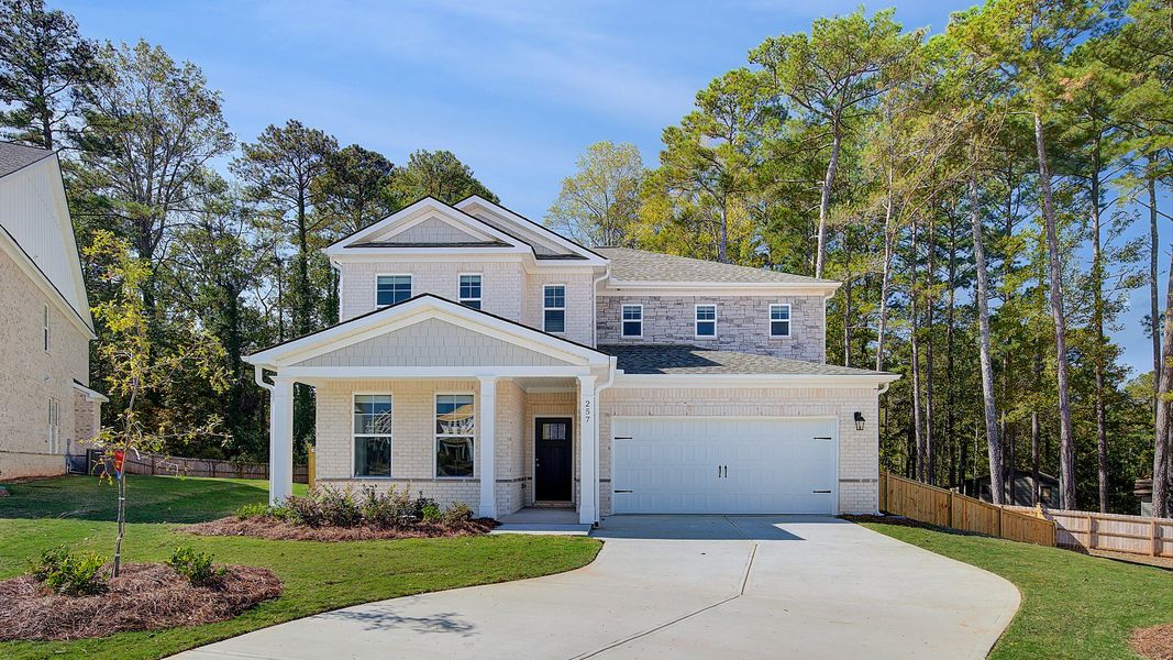 Representative exterior photo of a completed home built from the Wynwood by DRB Homes in Burchwood, Stockbridge, GA (Image 21).