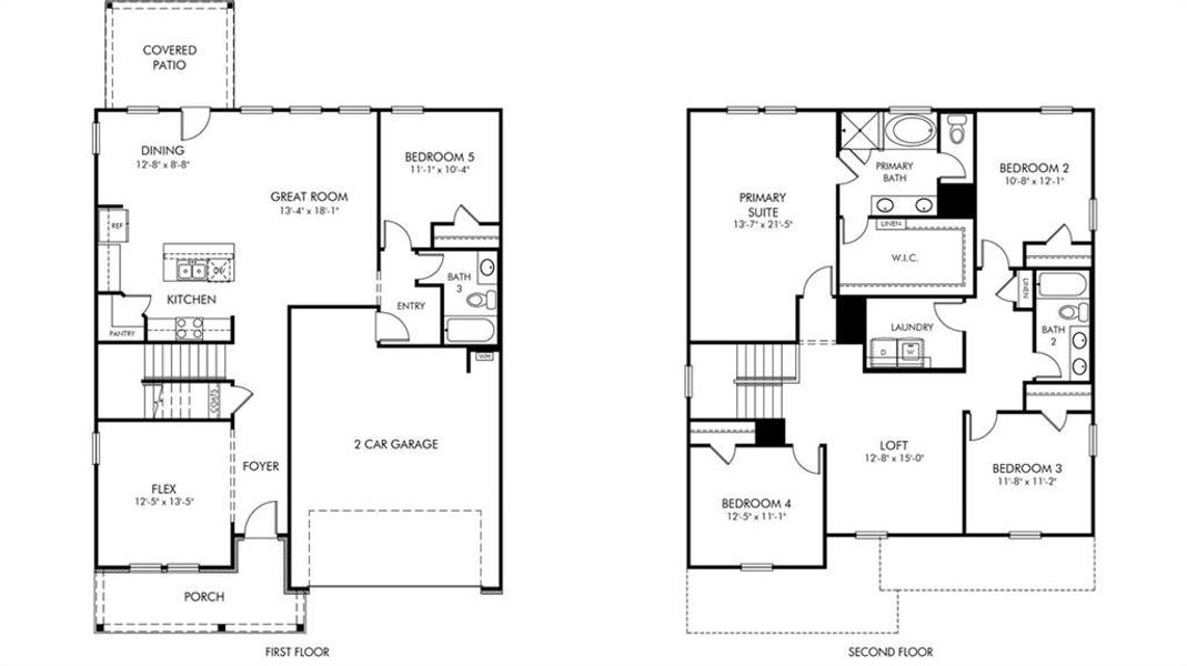 2D floor plan layout of this home in Northwoods at Mirror Lake, Villa Rica, GA (Image 5). 2D floor plan layout of this home in Northwoods at Mirror Lake, Villa Rica, GA (Image 5).