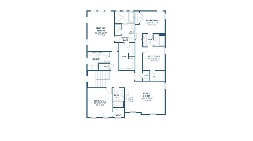2D floor plan layout for the Avocet B by Homes by WestBay in City Homes - South Tampa, Tampa, FL (Image 4).