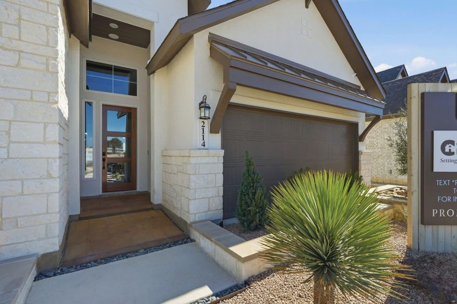 Representative exterior details of a home built from the Lauren by Chesmar Homes in Alsatian Oaks, Castroville (Image 3).