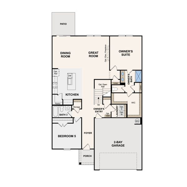 2D floor plan layout of this home in Barton Hills, Spring Hill, TN (Image 2).