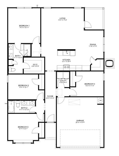 2D floor plan layout of this home in Mesa Ridge, Temple, TX (Image 3). 2D floor plan layout of this home in Mesa Ridge, Temple, TX (Image 3).