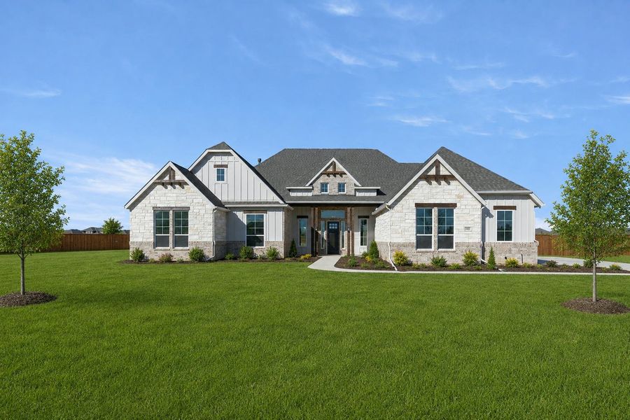 Representative exterior photo of a completed home built from the Sperry (Legacy Series) by Kindred Homes in Heritage, McLendon-Chisholm, TX (Image 29). Representative exterior photo of a completed home built from the Sperry (Legacy Series) by Kindred Homes in Heritage, McLendon-Chisholm, TX (Image 29).