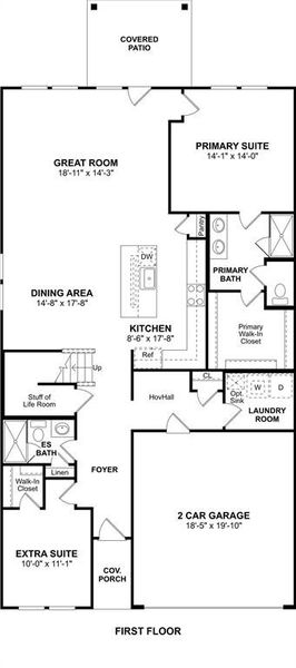 2D floor plan layout of this home in Aspire at Reunion, Newark, TX (Image 3).
