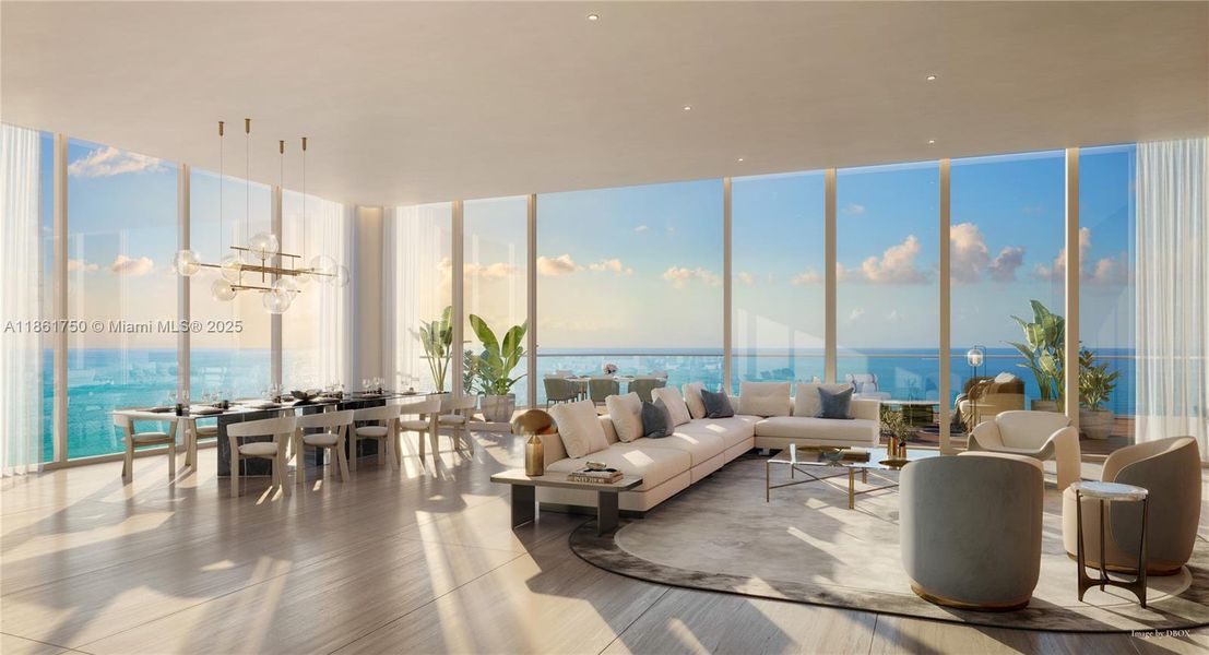 Furnished interior view inside a new home in St. Regis Residences, Sunny Isles Beach (Image 11).