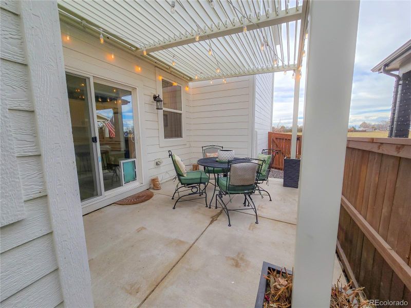 Exterior details and patio area of a home in , Aurora (Image 26).
