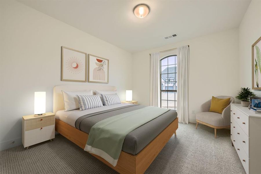 Virtually Staged - Bedroom with carpet