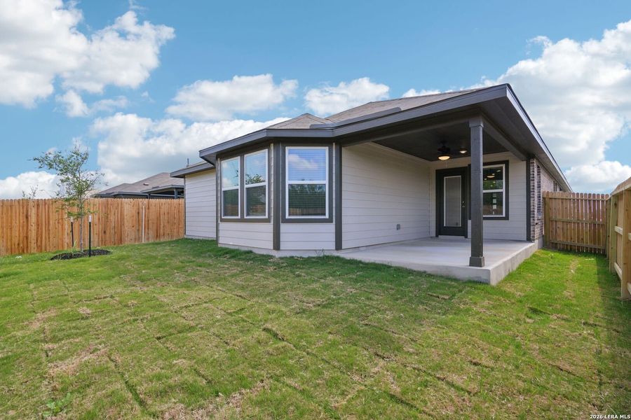 Exterior details and patio area of a home in Sagebrooke - Premier Series, San Antonio (Image 19). Exterior details and patio area of a home in Sagebrooke - Premier Series, San Antonio (Image 19).