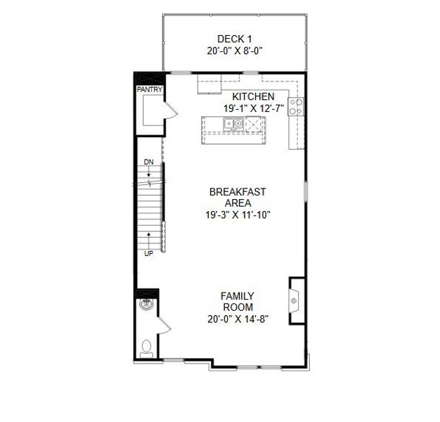 2D floor plan layout for the The Melisse by Stanley Martin Homes in The Beacon at Old Peachtree Single Family Homes, Lawrenceville, GA (Image 4).