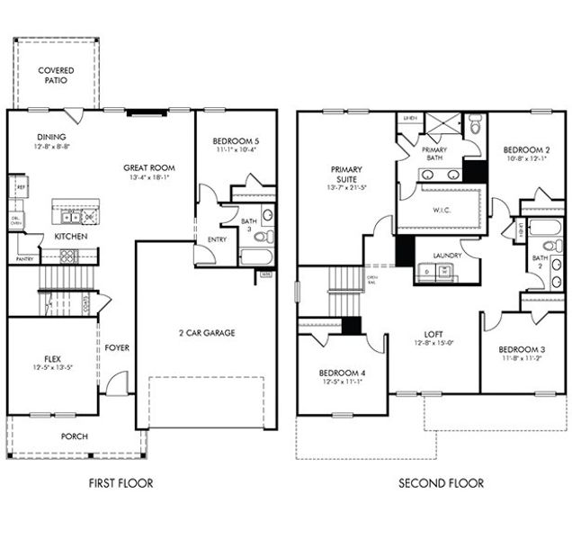 2D floor plan layout for the Chatham by Meritage Homes in Vines at Mill Creek - Estate Series, Braselton, GA (Image 2).