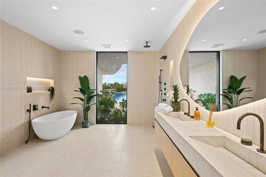 Furnished interior view inside a new home in , Miami Beach (Image 14). Furnished interior view inside a new home in , Miami Beach (Image 14).