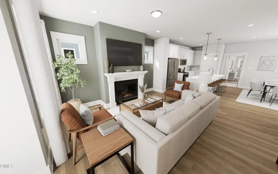 Living Room View - Classic White Button Living Room View - Classic White Button