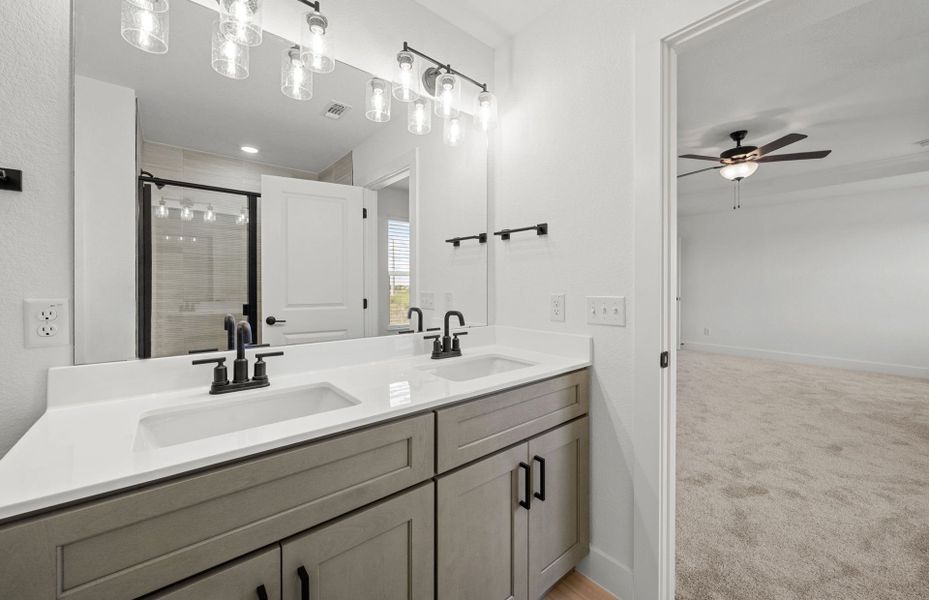 Furnished interior view inside a new home in Crosswinds, Kyle (Image 9).