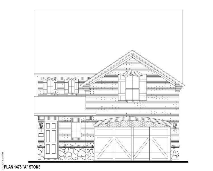 Plan 1475 Elevation A w/ Stone