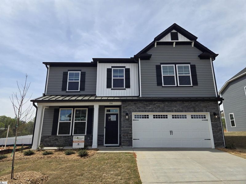 Front exterior of a new home in Shiloh Trail, Wellford, SC, highlighting curb appeal (Image 2).