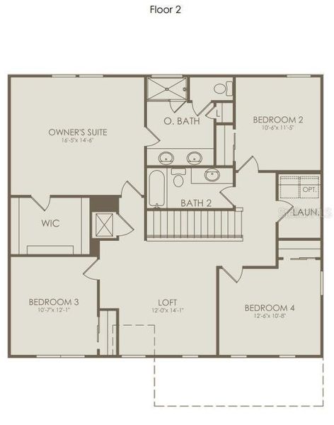 2D floor plan layout of this home in Amelia Groves, St. Cloud, FL (Image 3).