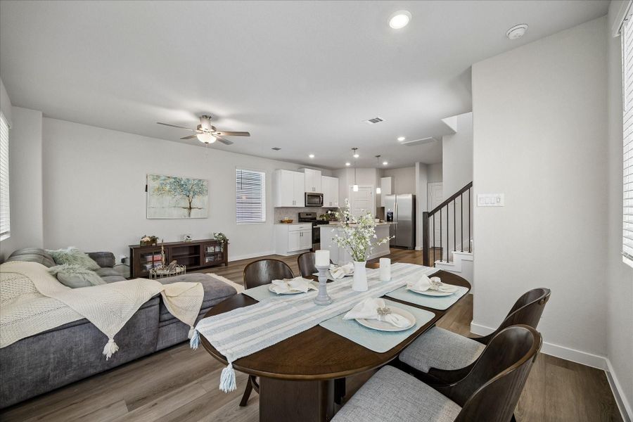 Furnished interior view inside a new home in Dunvale Village - Townhome Collection, Houston (Image 9).