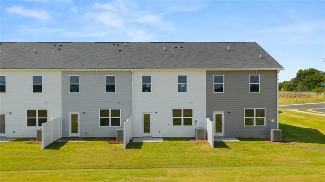 Exterior details and patio area of a home in The Gables at Agricultural Village, Perry (Image 3).