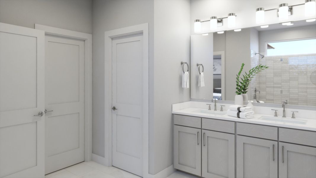 Furnished interior view inside a new home in Freedom at Anthem, Kyle (Image 12).