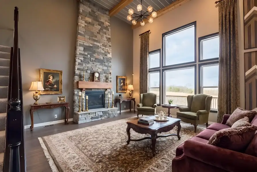 Representative furnished interior of a home built from the Paxton by Fischer Homes in Governor’s Preserve, Canton (Image 49).