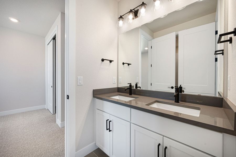 Furnished interior view inside a new home in Kitchel Lake at Serratoga Falls, Timnath (Image 7).