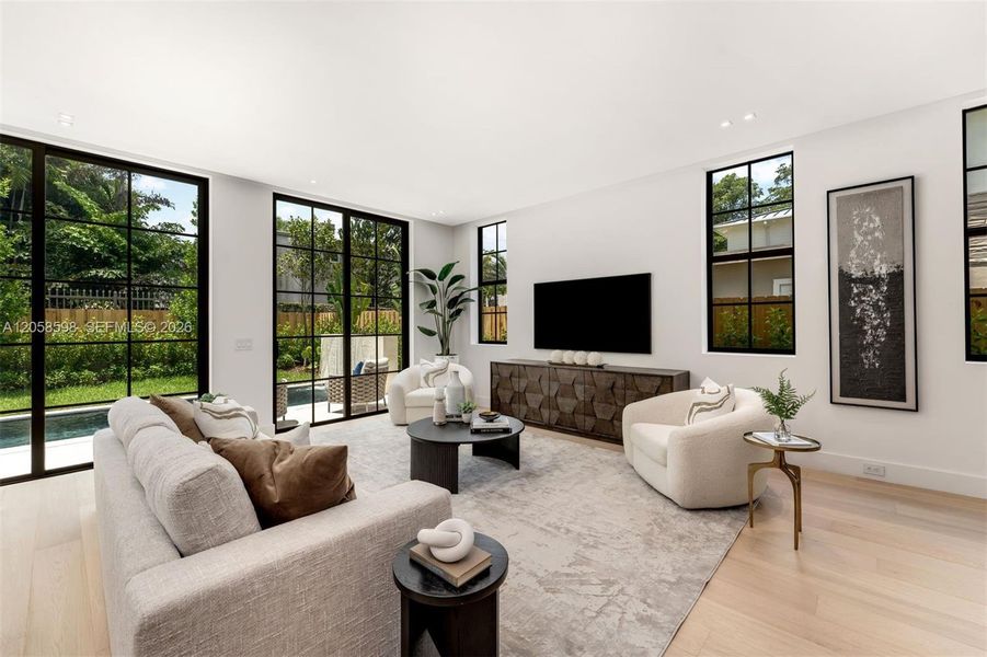 Furnished interior view inside a new home in , Miami (Image 6).