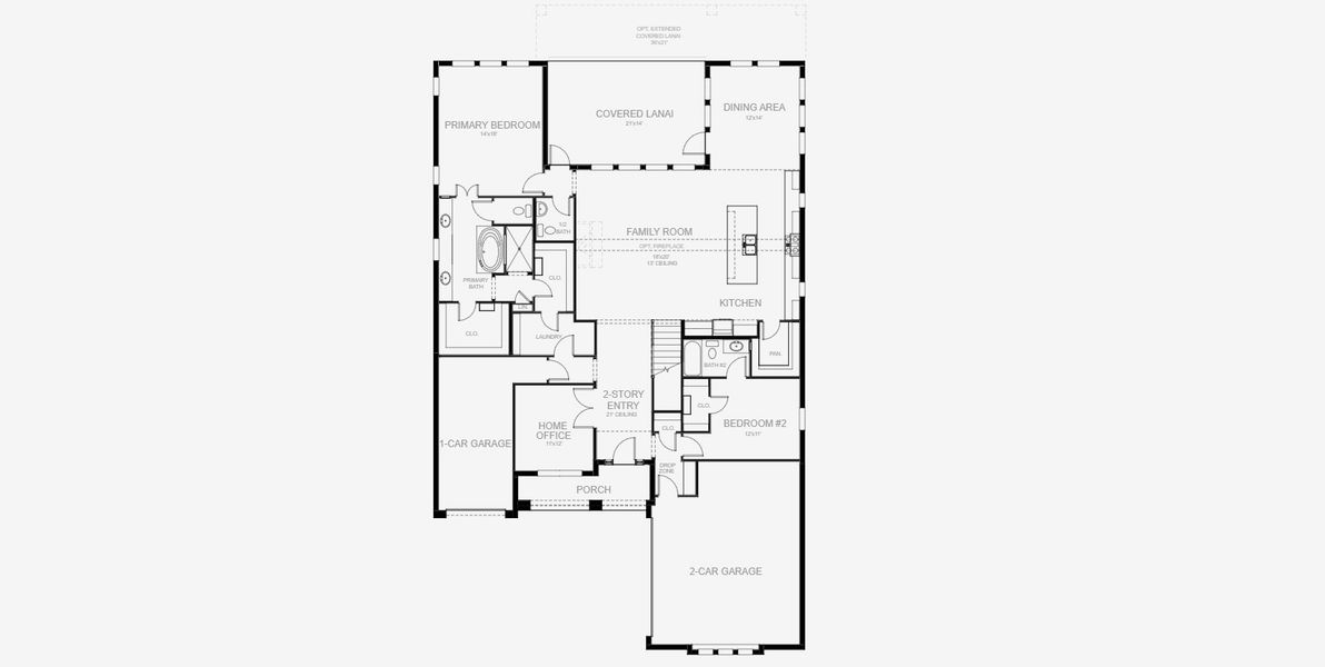 2D floor plan layout for the 3301F by Perry Homes in Star Farms At Lakewood Ranch 60', Lakewood Ranch, FL (Image 3).