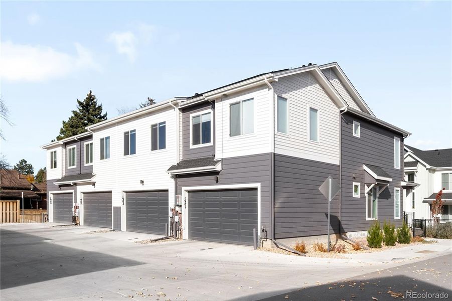 Attached two car garage with ample space to pull in and out