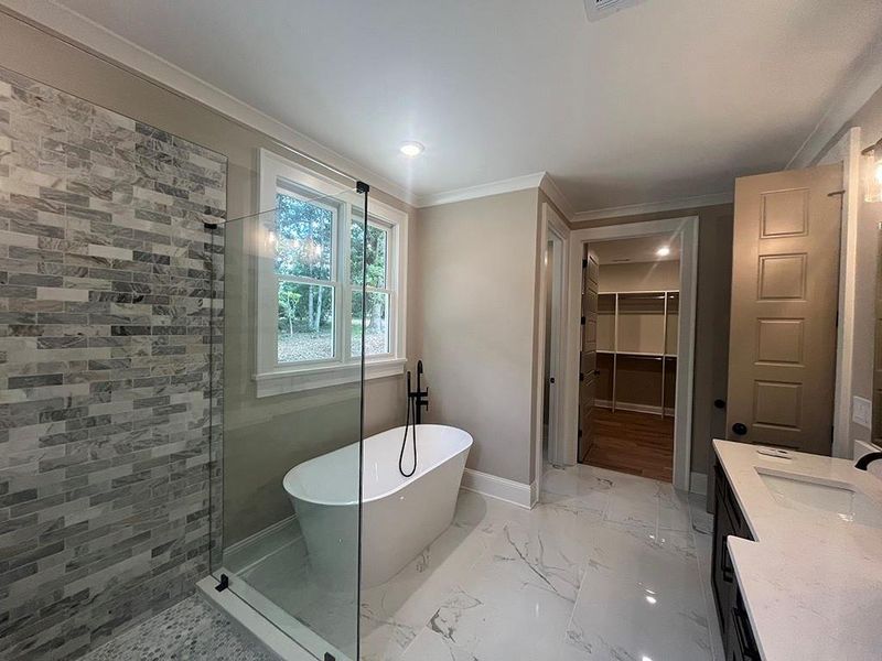 Furnished interior view inside a new home in , White (Image 44).