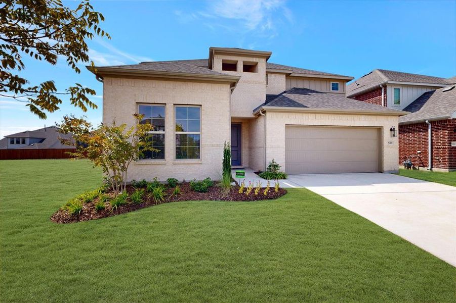 Front exterior of a new home in Vintage Village, Argyle, TX, highlighting curb appeal (Image 18). Front exterior of a new home in Vintage Village, Argyle, TX, highlighting curb appeal (Image 18).