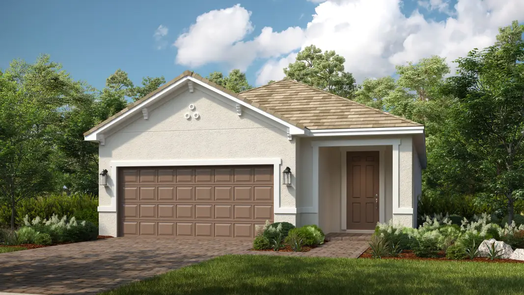 Representative exterior photo of a completed home built from the Magari by Taylor Morrison in Esplanade at Wellen Park, Englewood, FL (Image 15). Representative exterior photo of a completed home built from the Magari by Taylor Morrison in Esplanade at Wellen Park, Englewood, FL (Image 15).