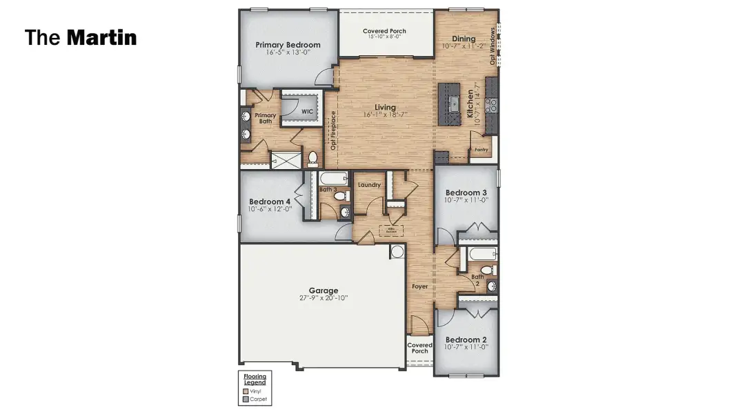 2D floor plan layout of this home in Merchant Point, Jacksonville, NC (Image 5).