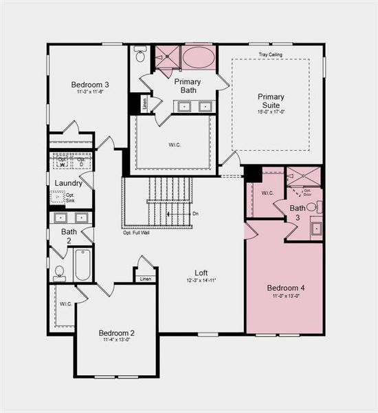 2D floor plan layout of this home in Bailey Fence, Dacula, GA (Image 3).