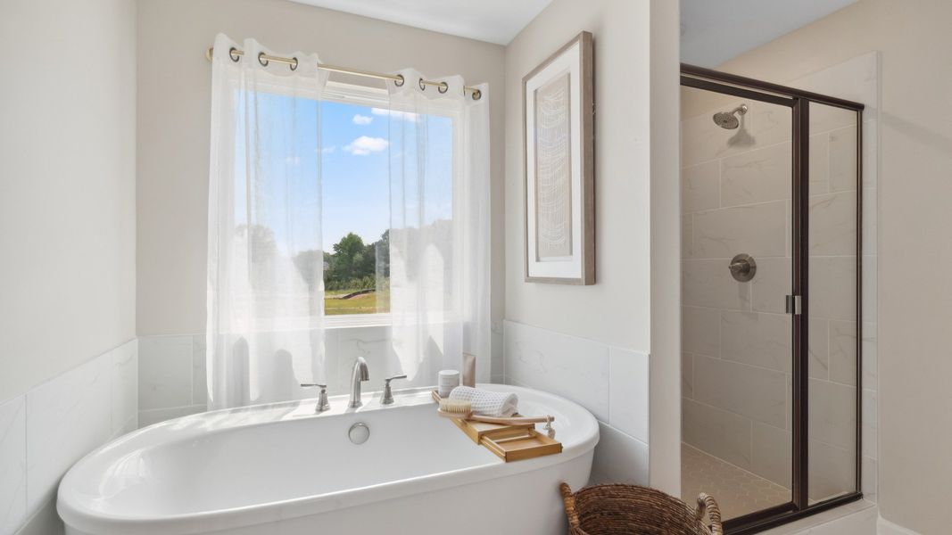 Representative furnished interior of a home built from the Meridian II by DRB Homes in Copperfield, Locust Grove (Image 41).