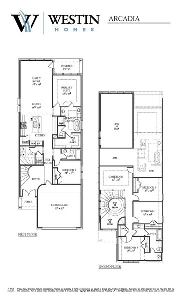 2D floor plan layout for the The Arcadia by Westin Homes in Parmer Ranch - 40', Georgetown, TX (Image 2). 2D floor plan layout for the The Arcadia by Westin Homes in Parmer Ranch - 40', Georgetown, TX (Image 2).