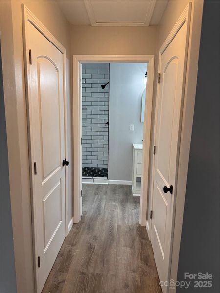 Master hall with closets Master hall with closets