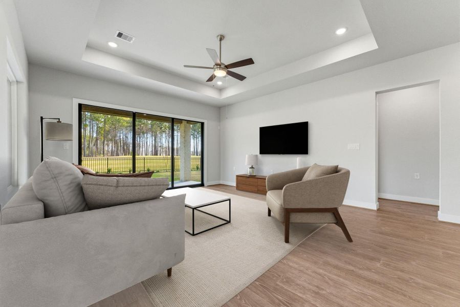 Virtually staged living room