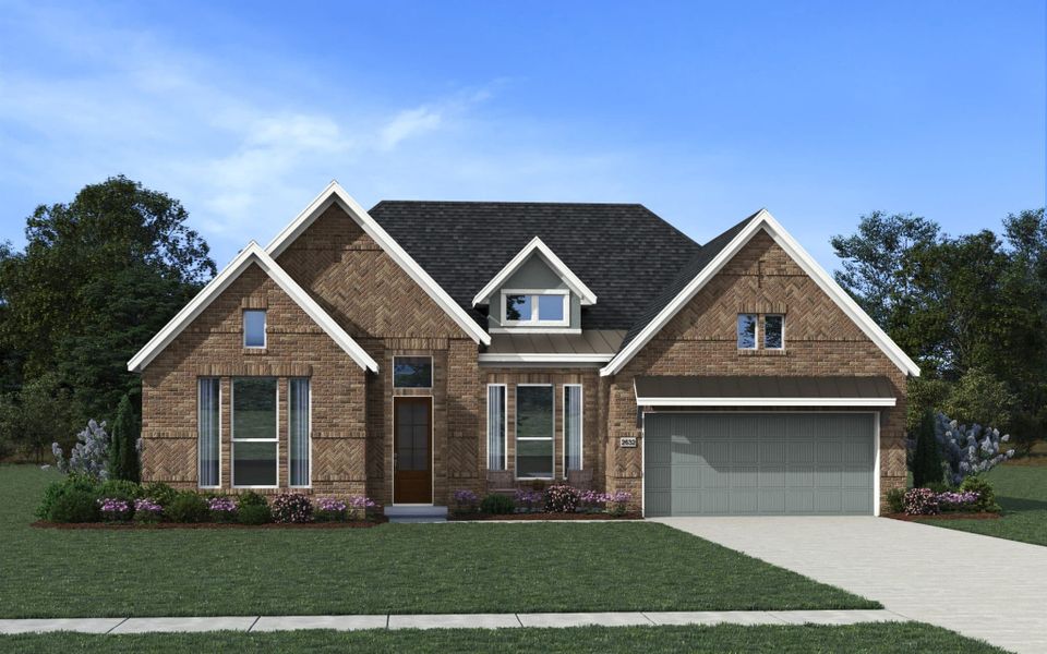 Representative exterior photo of a completed home built from the Malani – 60′ Lot by Chesmar Homes in Lakes of Cane Island, Katy, TX (Image 20).