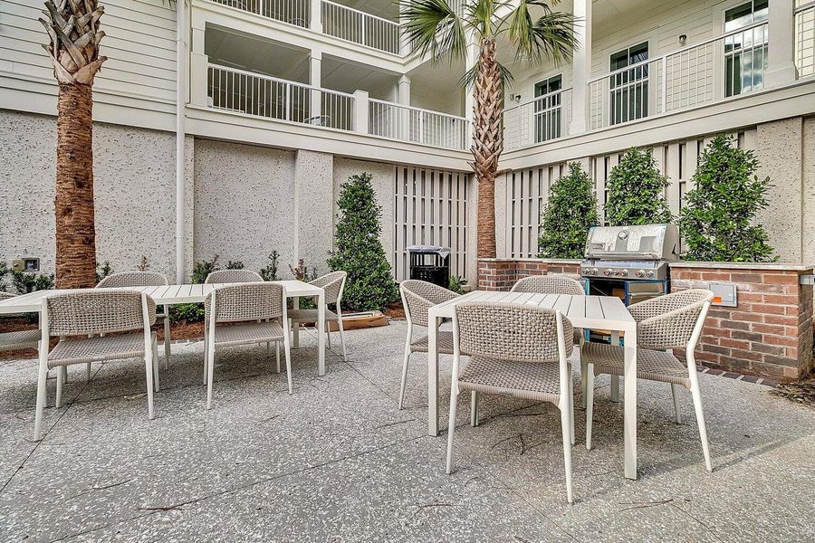 Exterior details and patio area of a home in , Charleston (Image 26).