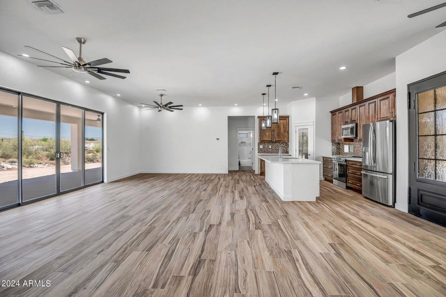 Great room Dining room view