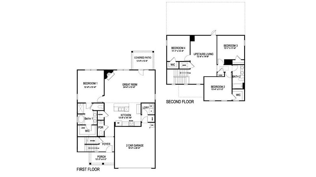 2D floor plan layout for the Belfort by D.R. Horton in Hamptons at Riverwood North, Dallas, GA (Image 3).