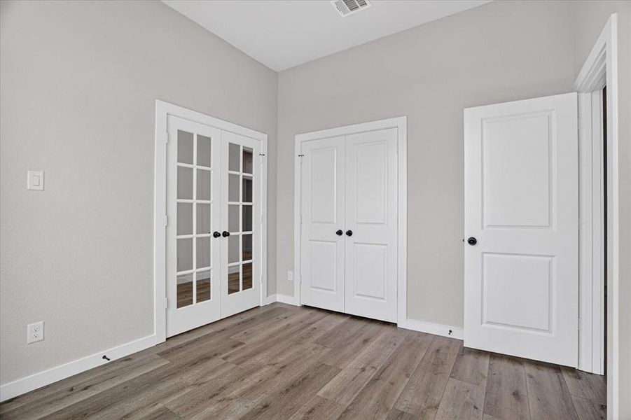 Wood-finish flooring throughout