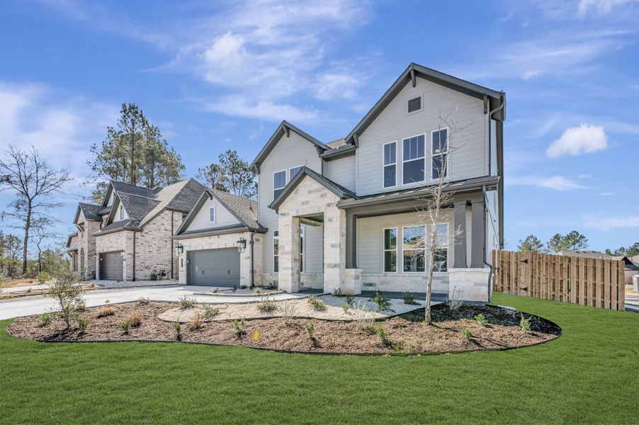 Front exterior of a new home in COLTON - Parkview Collection, Montgomery, TX, highlighting curb appeal (Image 27).
