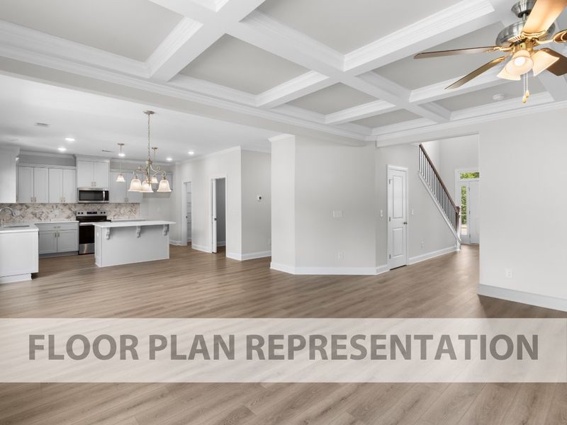 Living Room to Kitchen | Hampton II Plan by Ivey Homes