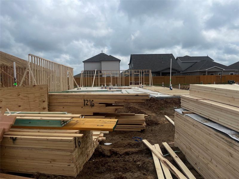 In-progress construction of a new home in Trails at Woodhaven, La Marque, TX (Image 22). In-progress construction of a new home in Trails at Woodhaven, La Marque, TX (Image 22).